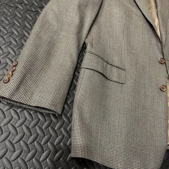 Vtg Ralph Lauren Sport Dillard’s Coat Blazer Brown Tweed Mens 48L Silk Wool Blnd